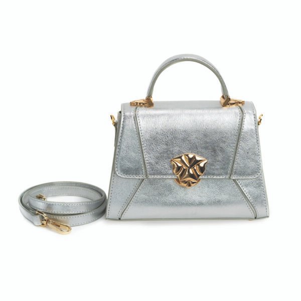 The Queen Dido Handbag in Metallic Silver