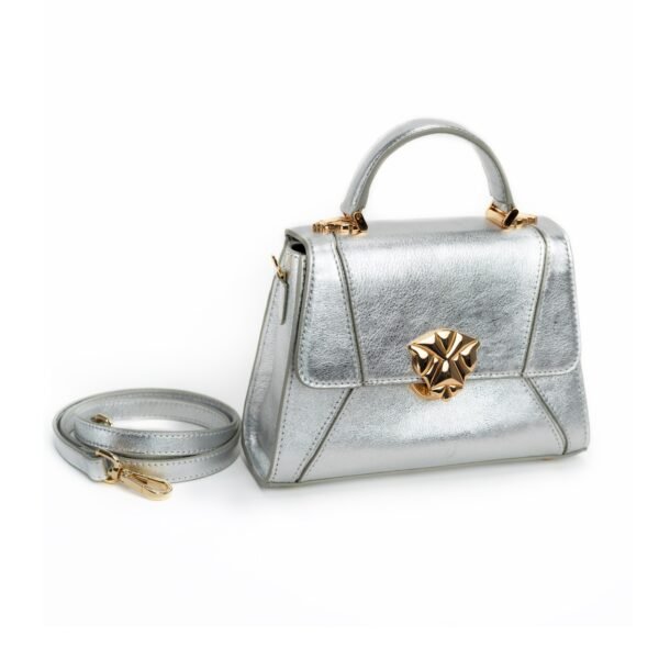 The Queen Dido Handbag in Metallic Silver - Image 2