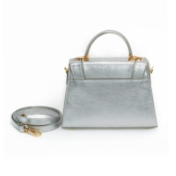 The Queen Dido Handbag in Metallic Silver - Image 3