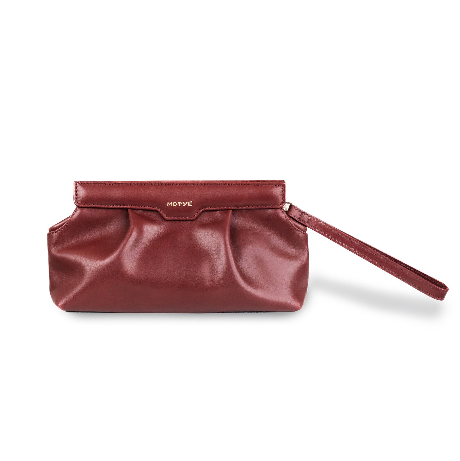 The Melia Clutch in Burgundy